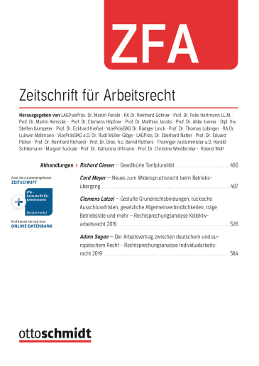  Zeitschrift für Arbeitsrecht (ZFA)